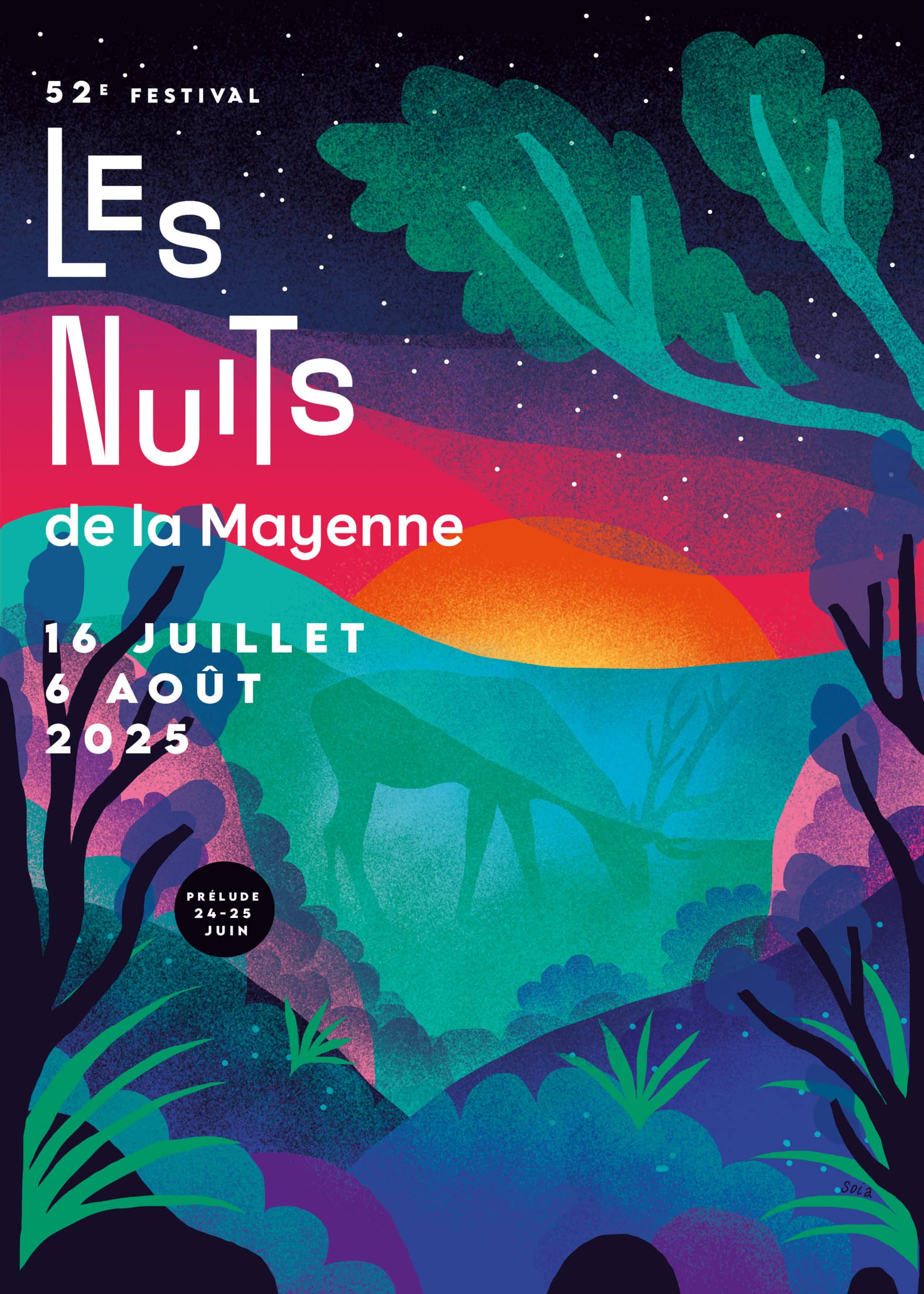Affiche Les nuits de la Mayenne 2024, réalisée par Soia